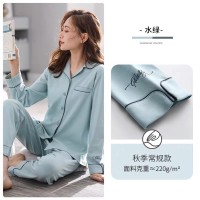 春秋款睡衣女100%纯棉宽松大码薄款长袖夏季新款可外穿家居服套装