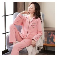 春秋款睡衣女100%纯棉宽松大码薄款长袖夏季新款可外穿家居服套装