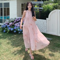 无袖宽松飘逸蛋糕连衣裙155