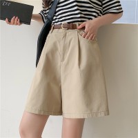 棉麻工装短裤女夏季薄款高腰韩版宽松休闲阔腿裤小个子时尚热裤潮