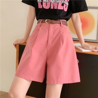 棉麻工装短裤女夏季薄款高腰韩版宽松休闲阔腿裤小个子时尚热裤潮