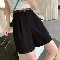 棉麻工装短裤女夏季薄款高腰韩版宽松休闲阔腿裤小个子时尚热裤潮