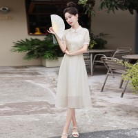 现货新中式吊带连衣裙女夏2024高级感今年流行淑女两件套装裙