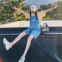 【现货2024】不规则牛仔背带裤学院风减龄199