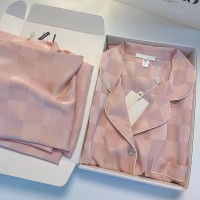 冰丝睡衣女春春款长袖2024年新款高级感可外穿春冬甜美家居服套装