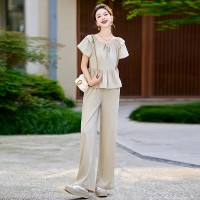现货套装女2024年夏季新款两件套女洋气飞飞袖夏季新款