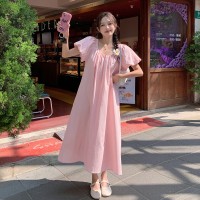 2024年夏季新款连衣裙长款宽松系腰带韩版裙子