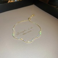 韩东大门方形锆石可调节手链女简约轻奢手环个性气质高级感手饰