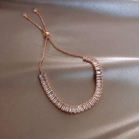 韩东大门方形锆石可调节手链女简约轻奢手环个性气质高级感手饰