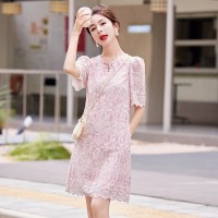 欧货2024年夏季女装高端精致镂空刺绣粉色连衣裙显瘦气质