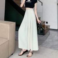 宽松山本裤裙女夏薄款2024新款九分冰丝阔腿显瘦垂感休闲裙裤