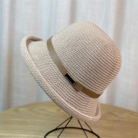 新款2024亚麻帽子女夏季防晒薄款赫本风渔夫帽时尚遮阳沙滩小礼帽