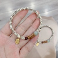新款星月菩提子仿和田钰橄榄核隔片单圈手链小珠子星月手串配饰