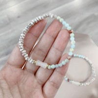 新款星月菩提子仿和田钰橄榄核隔片单圈手链小珠子星月手串配饰
