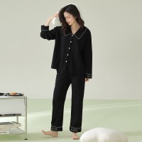 【抗菌新疆棉】秋季法式领拉架棉睡衣女士长袖纯棉春款家居服套装