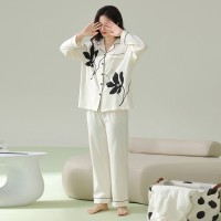 【抗菌新疆棉】秋季法式领拉架棉睡衣女士长袖纯棉春款家居服套装