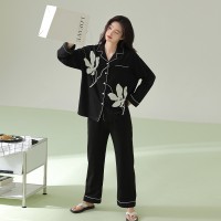 【抗菌新疆棉】秋季法式领拉架棉睡衣女士长袖纯棉春款家居服套装